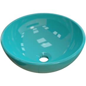Cuba De Apoio Redonda C01 Para Banheiro R35W Azul Turquesa