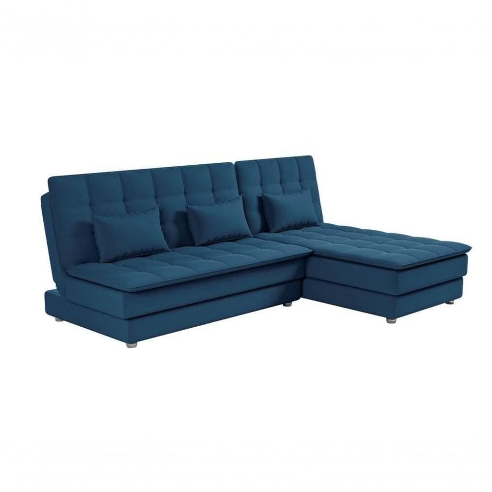 Sofá Cama Reclinável Com Chaise Penelope - Turkey Petroleo