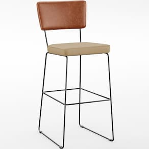 Banqueta Alta Cozinha Allana L02 Camel Bege Escuro
