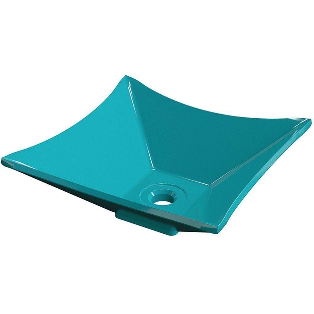 Cuba De Apoio Para Banheiro Quadrada C01 Lux Azul Turquesa