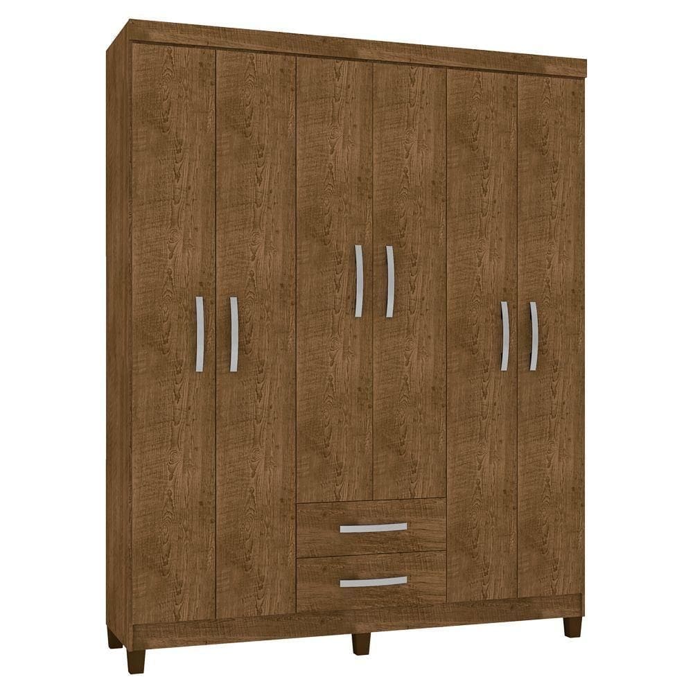 Guarda Roupa 6 Portas 2 Gavetas Modena Malbec