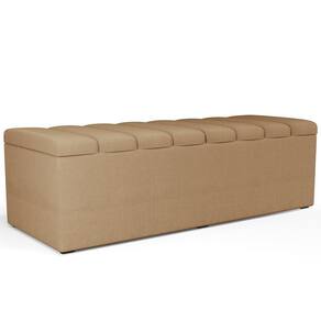 Calçadeira Recamier Baú Casal Queen 160X50 Cm Bege Escuro