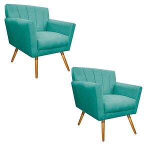 02 Poltronas Laura Palito Suede Azul Tiffany