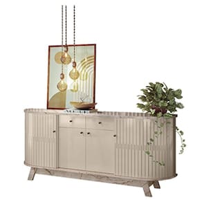 Aparador para Sala Buffet Mônaco Calacata Off White - Madetec
