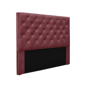 Cabeceira Cama Box Casal 140 cm Tania Veludo Vinho S04 - D`Rossi