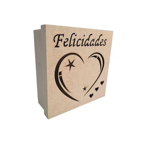 Caixas Personalizadas 100% Mdf Cru (17x17x07) Felicidades 1