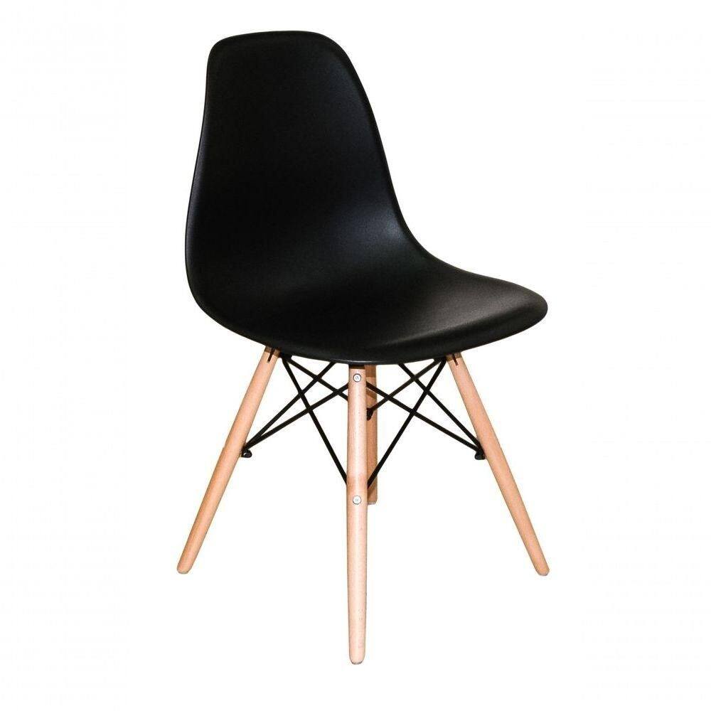 Cadeira Charles Eames Abs Wood Dkr Eiffel Pretas