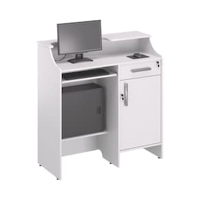 Balcao Caixa Stamp Com Gaveta Branco