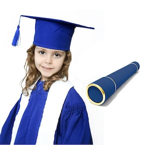 Kit capelo infantil azul royal e canudo azul royal