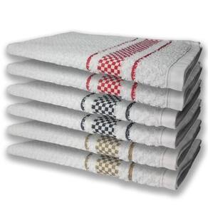 6 Panos De Prato Atoalhado Premium Preto+Marrom+Vermelho
