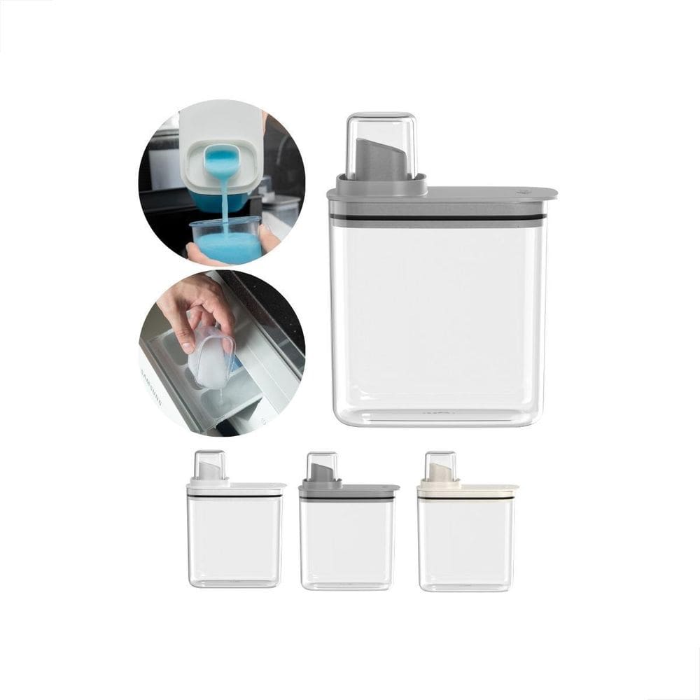 Dispenser sabão amaciante dosador lavanderia flow 1,5 cinza