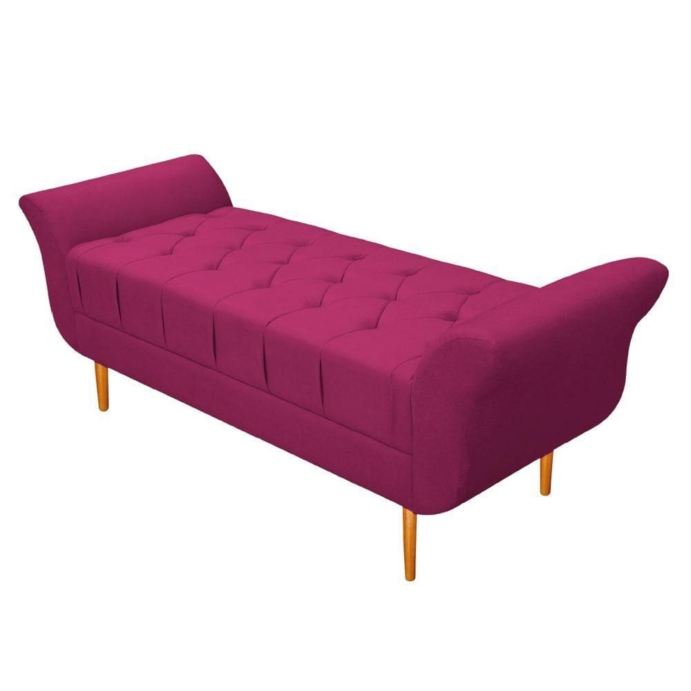 Recamier Estofado Ari 140 Cm Casal Suede Pink Doce Sonho