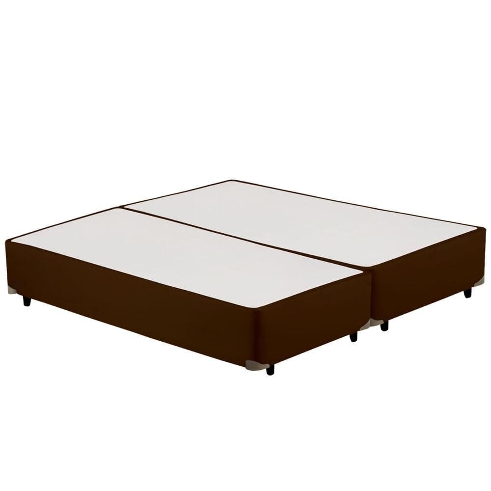 Cama Box Bipartido QUEEN Corano Marrom - 158x198