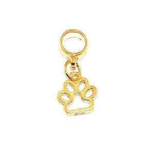 Berloque Pingente Pata Cachorro Pet Folheado A Ouro 18K