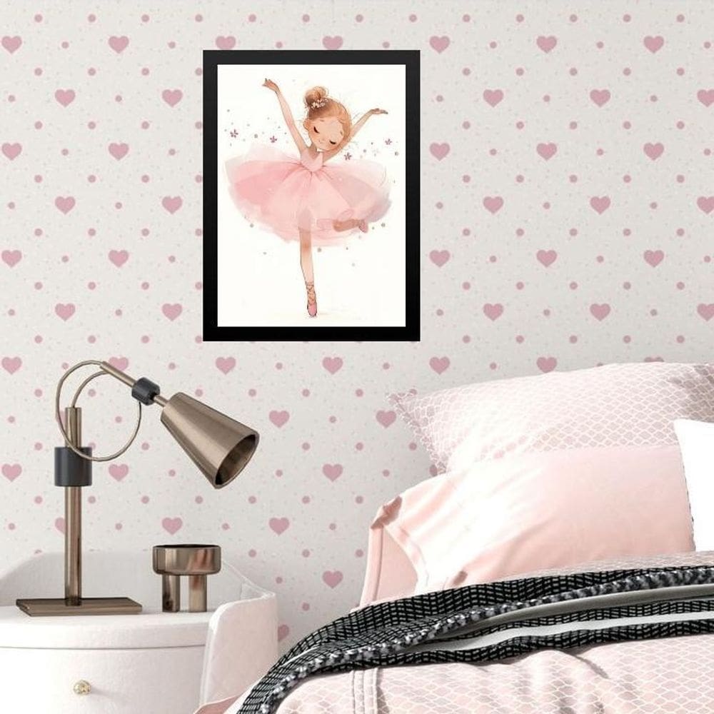 Quadro Infantil Bailarina Menininha 45X34Cm