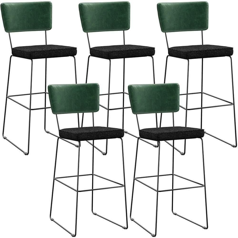 Kit 05 Banquetas Altas Allana L02 Verde Musgo Chumbo