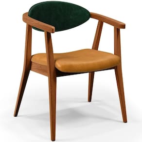 Poltrona Decorativa Para Sala De Estar Cecília L02 Facto Verde Musgo Couríssimo Whisky