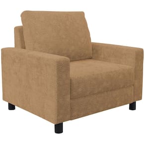 Poltrona Decorativa Para Sala De Estar E Recepção Malta L02 Bouclê Mostarda