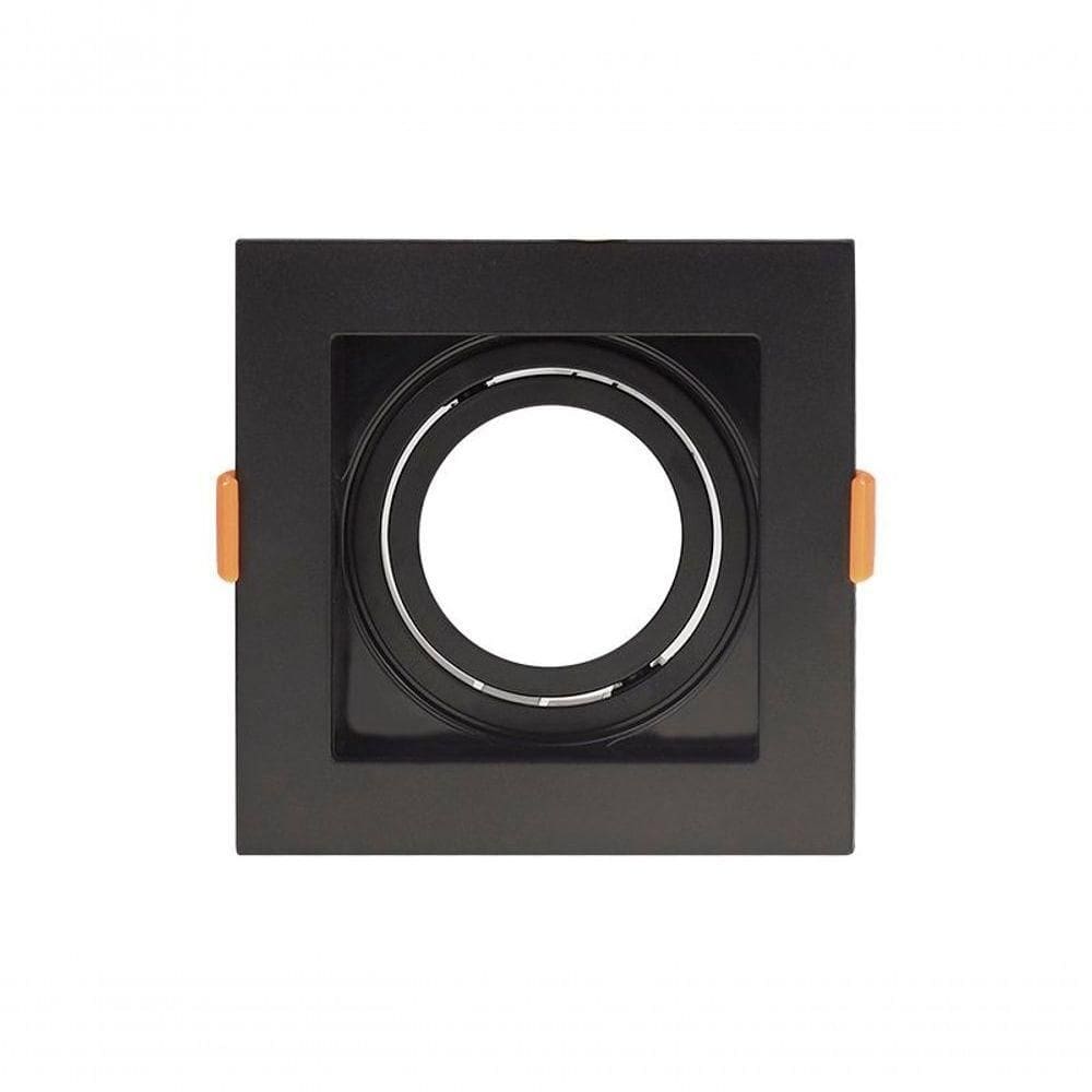 Spot Recuado De Embutir Quadrado Móvel Mr16 Preto Taschibra