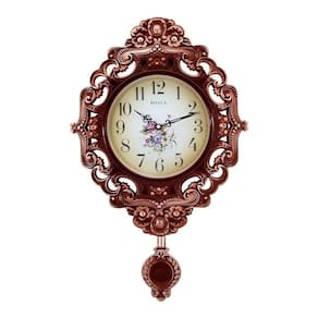 Relógio De Parede Cobre Quartz Clock Luxo Com Pendulo 59cm