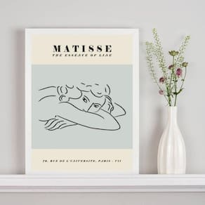 Quadro Poster Matisse - The Essence Of Line 24X18Cm - Vidro