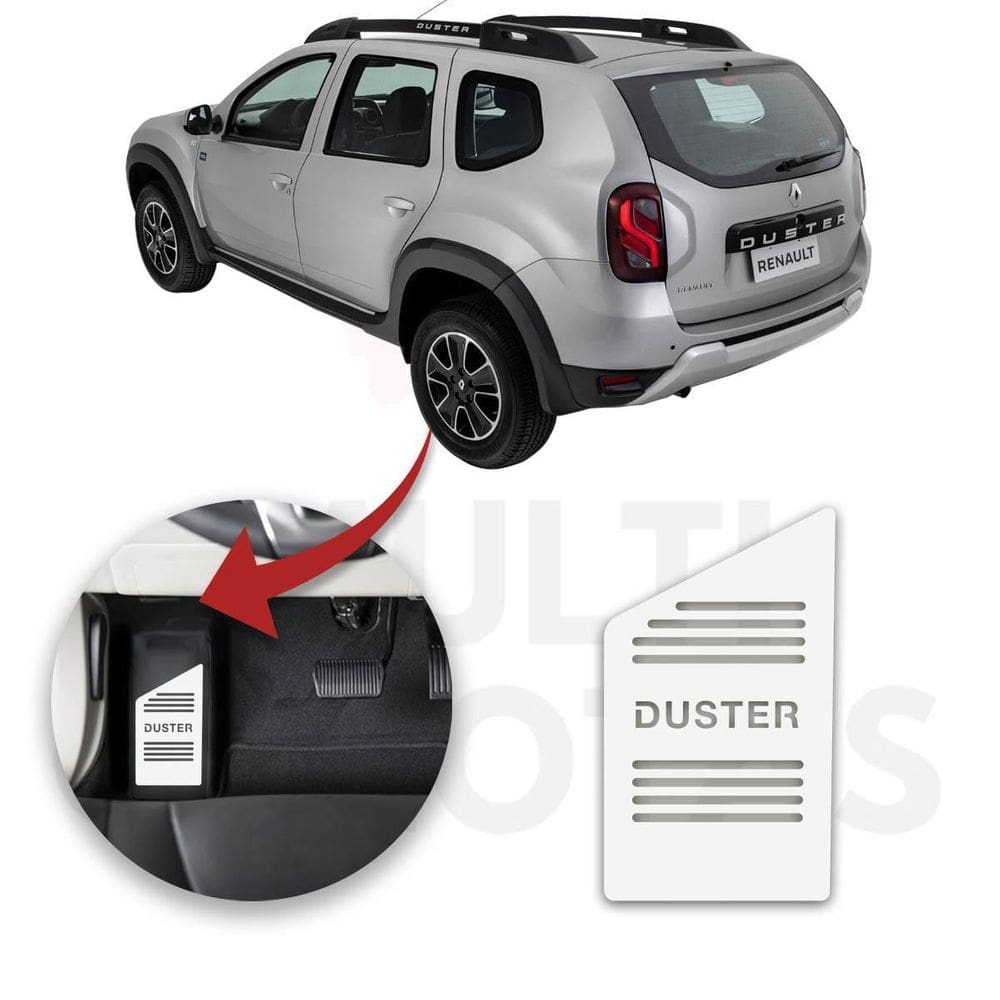 Descanso de pé renault duster 2012 a 2020 aço escovado prata