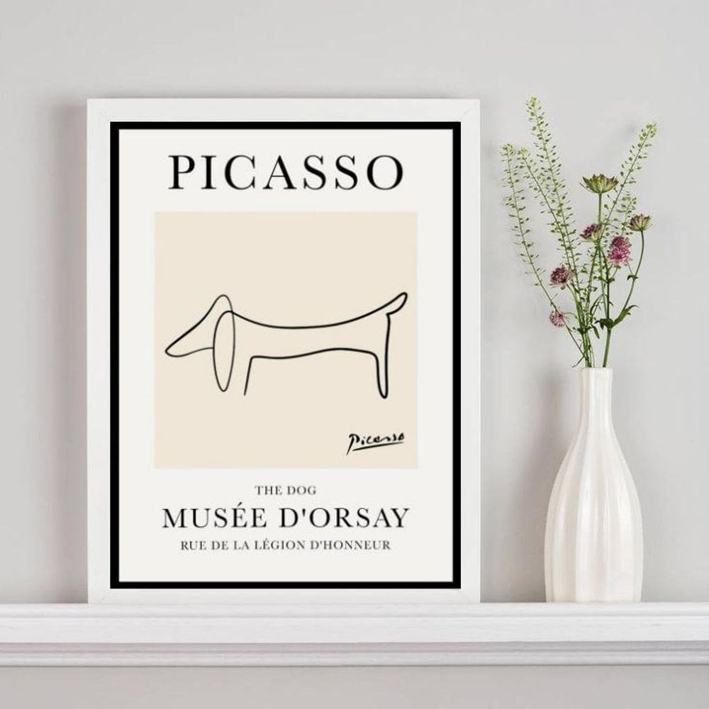 Quadro Poster Picasso - The Dog 45X34Cm - Com Vidro