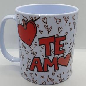 Caneca Em Porcelana Te Amo Namorados 325 Ml Porcelana