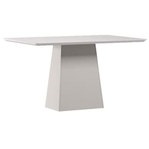 Mesa de Jantar 135x90 cm Barbara com Vidro Off White - New Ceval