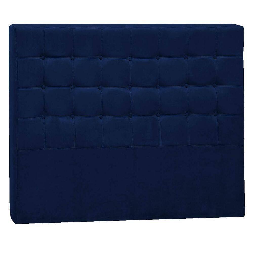 Cabeceira Solteiro Pequim P04 90 Cm Suede Azul Marinho