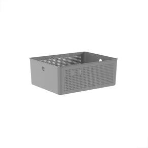 Cesto flow organizador multiuso 34x27x15cm cinza