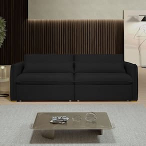 Sofá Cama Retrátil e Reclinável Aurora Preto