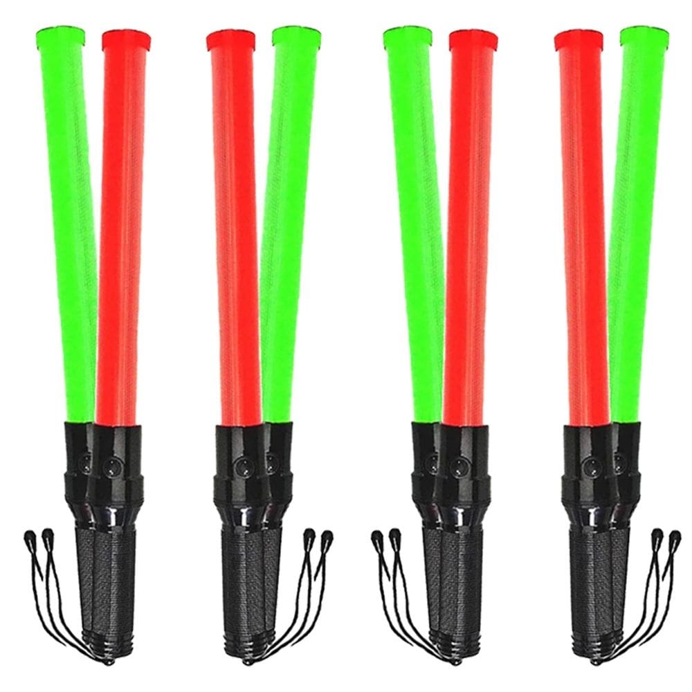 Bastao Sinalizador Led 2 Cores Kit 4 Unidades Lanterna Fluorescente Segurança Fiscalizaçao Emergencia Transito