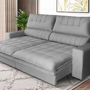 Sofá Retrátil e Reclinável 3 Lugares 210cm Gold Star Platinum Grafite