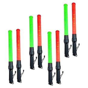 Bastao Sinalizador 2 Cores Grande Kit 4 Unidades Led Fluorescente Lanterna Segurança