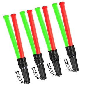 Bastao Sinalizador 2 Cores Led Kit 4 Unidades Fluorescente Lanterna Segurança Emergencia Fiscalizaçao