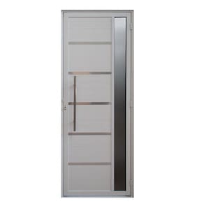 Porta de Alumínio Lambril Solara com Visor e Puxador 90 X 210 Branco
