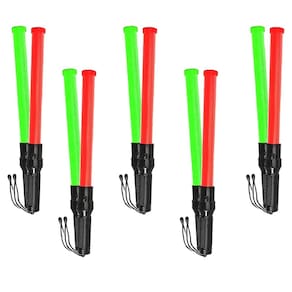 Bastao Sinalizador Led 2 Cores Grande Kit 5 Unidades Lanterna Fluorescente Sinalizaçao