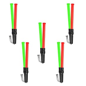 Bastao Sinalizador 2 Cores Kit 5 Unidades Grande Led Lanterna Fluorescente Sinalizaçao