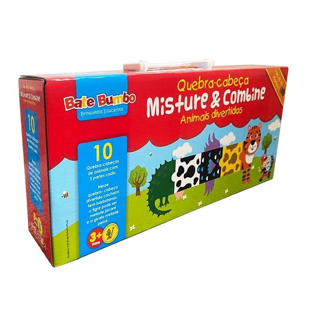 Quebra-cabeça combine e misture animais divertidos