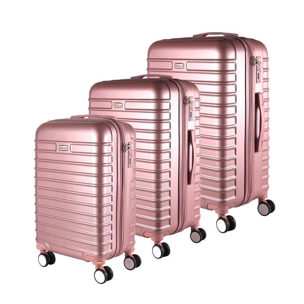Conjunto 3 Malas 35Kg + 23Kg + 10Kg Expansível Rose Fan