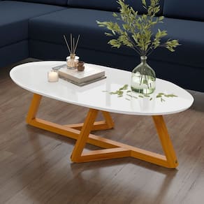 Mesa de Centro Classic Branco/Nature - Tebarrot