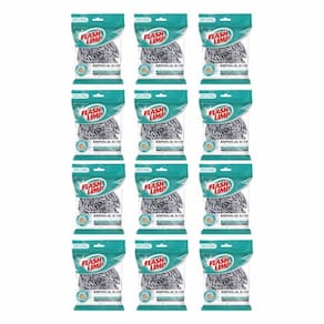 Esponja de Aço Inox Limpeza Pesada Flashlimp Kit 60 unidades