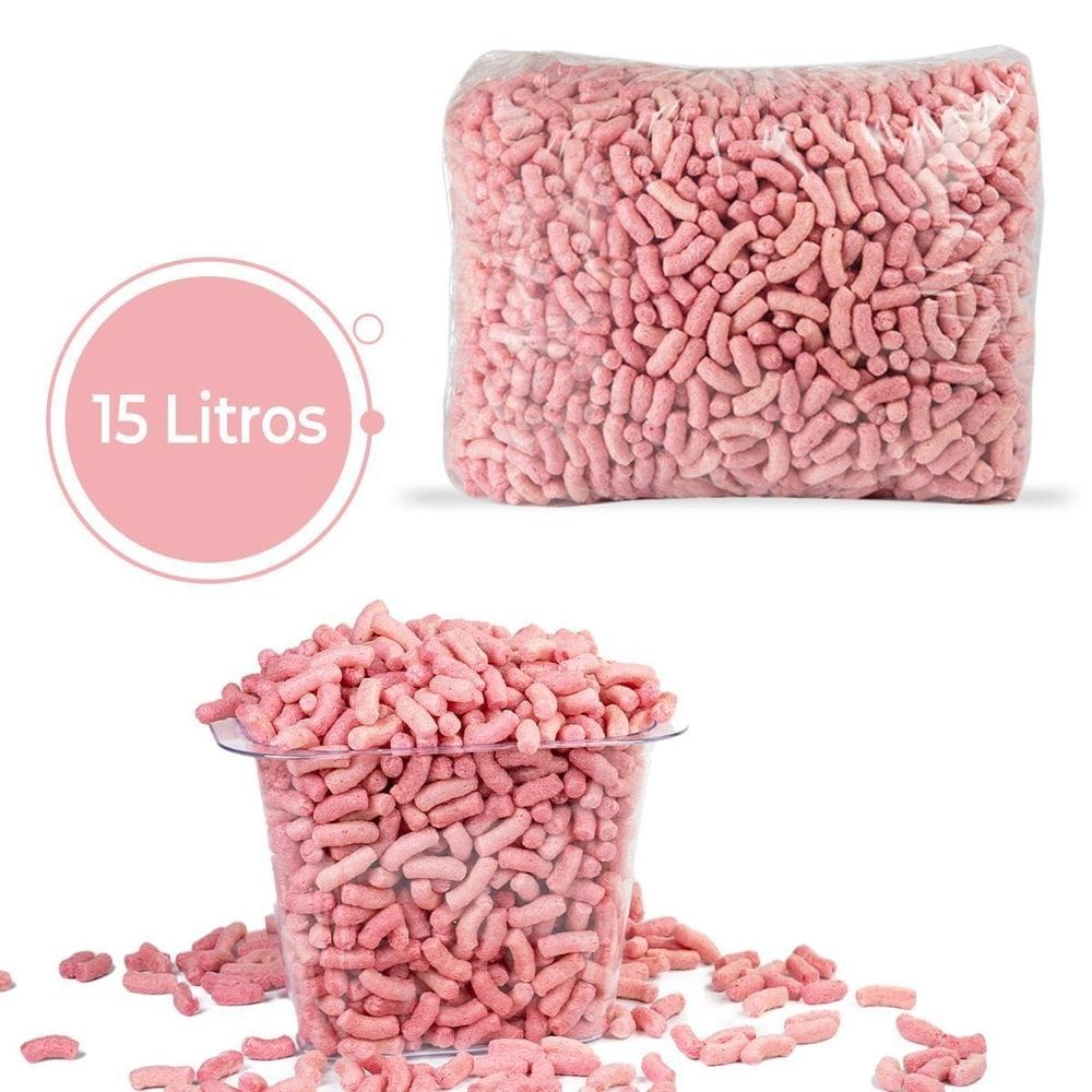 15 litros flocos de proteção enchimento biodegradável rosa