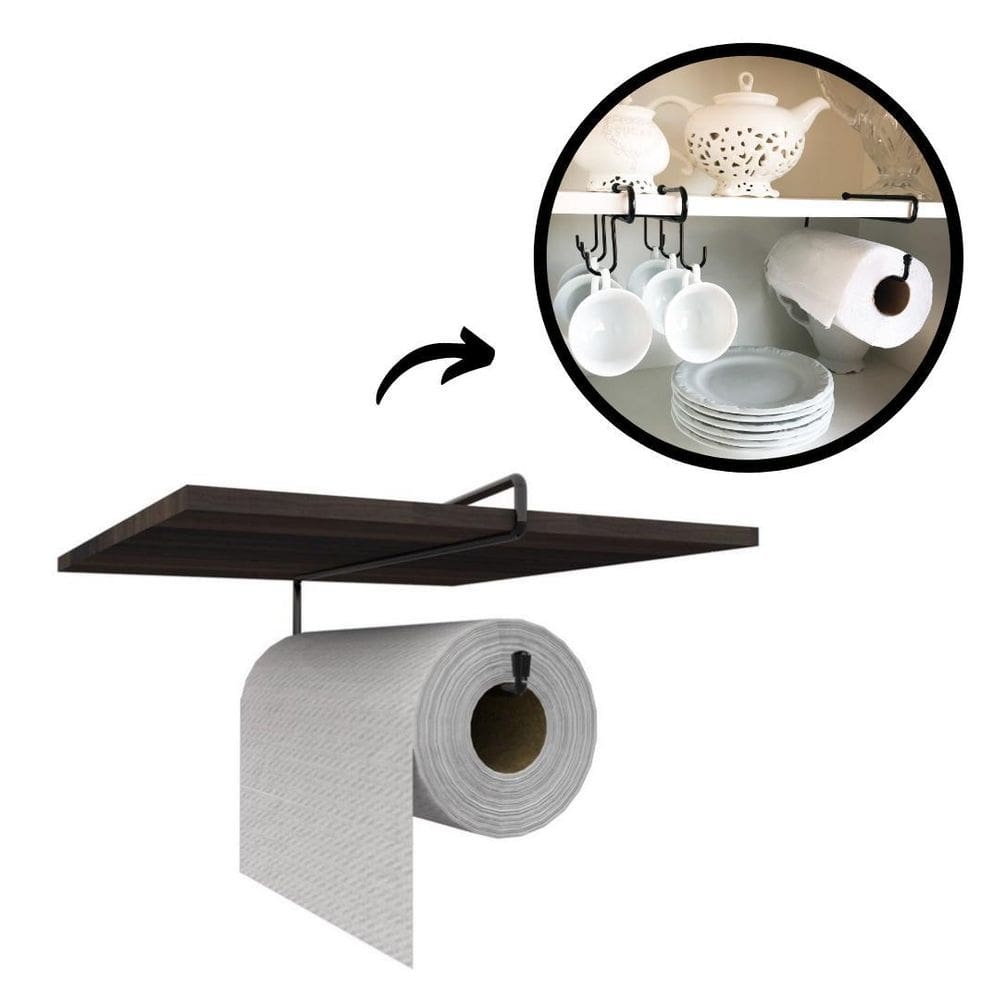 Suporte porta papel toalha armário prateleira cozinha
