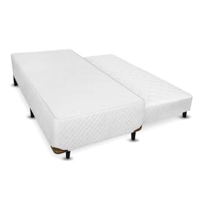 Cama Box com Bicama Viúva de molas Branco - 120x200