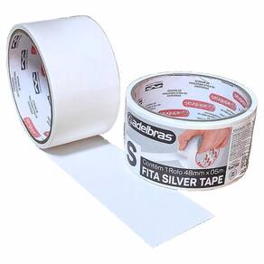 Fita adesiva silver tape alta fixação 48mmx5m branco