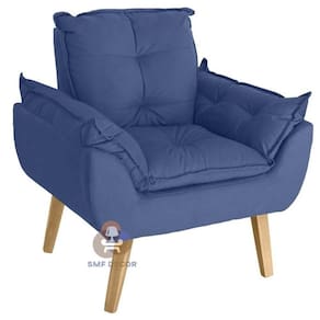 Poltrona Opala Suede Azul Marinho