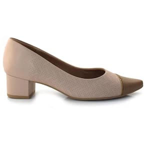 Sapato Scarpin Salto Bloco Usaflex Em Couro MM0501007