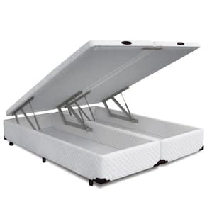 Cama Box Baú QUEEN  Branco Bipartido - 158x198
